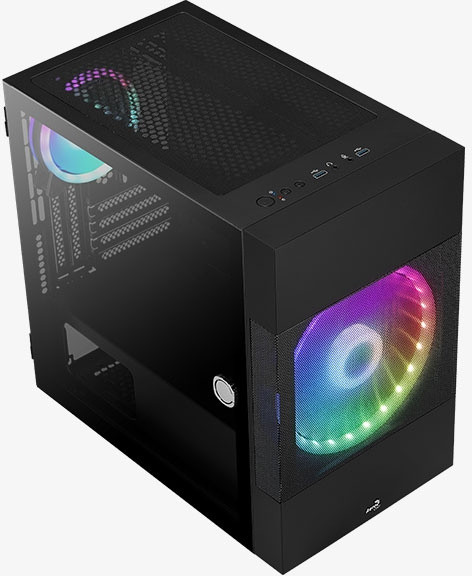 Корпус Aerocool Atomic-G-BK-v1 черный без БП mATX 2x120mm 2x140mm 2xUSB3.0 audio bott PSU