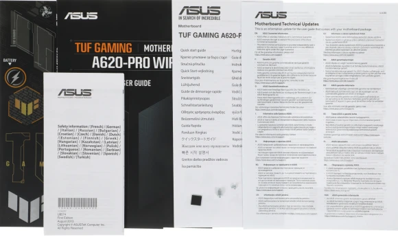 Материнская плата Asus TUF GAMING A620-PRO WIFI Socket AM5 AMD A620 4xDDR5 ATX AC`97 8ch(7.1) 2.5Gg RAID+HDMI+DP
