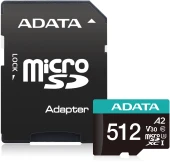 Флеш карта microSDXC 512GB A-Data AUSDX512GUI3V30SA2-RA1 Premier Pro + adapter Флеш карта microSDXC 512GB A-Data AUSDX512GUI3V30SA2-RA1 Premier Pro + adapter