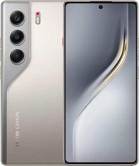 Смартфон Tecno Camon 40 256Gb 8Gb титан моноблок 3G 4G 2Sim 6.78" 1080x2436 Android 15 50Mpix 802.11 a/b/g/n/ac NFC GPS GSM900/1800 GSM1900 Protect FM microSD max1024Gb