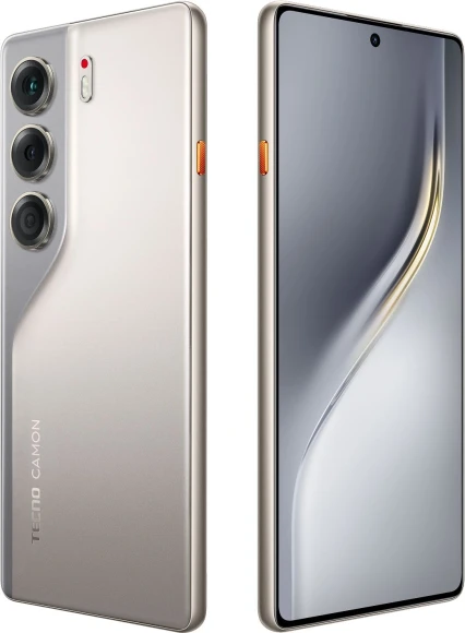 Смартфон Tecno Camon 40 256Gb 8Gb титан моноблок 3G 4G 2Sim 6.78" 1080x2436 Android 15 50Mpix 802.11 a/b/g/n/ac NFC GPS GSM900/1800 GSM1900 Protect FM microSD max1024Gb