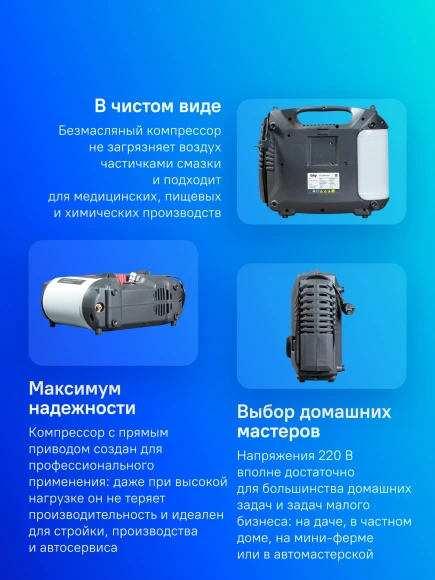 Компрессор поршневой Fubag Компактное Решение (Compact Air) безмасляный 180л/мин 5л 1300Вт серый/белый