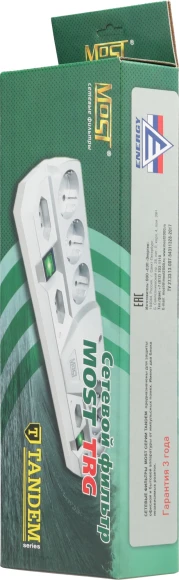 Сетевой фильтр Most TRG 2м (10 розеток) черный (коробка)