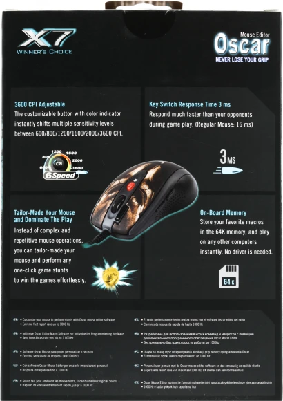 Мышь A4Tech XL-750BH рисунок лазерная 3600dpi USB 6but Мышь A4Tech XL-750BH рисунок лазерная 3600dpi USB 6but