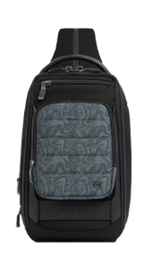Рюкзак слинг мужской Piquadro Oberon CA7277W150/N черный нейлон/натур.кожа Рюкзак слинг мужской Piquadro Oberon CA7277W150/N черный нейлон/натур.кожа