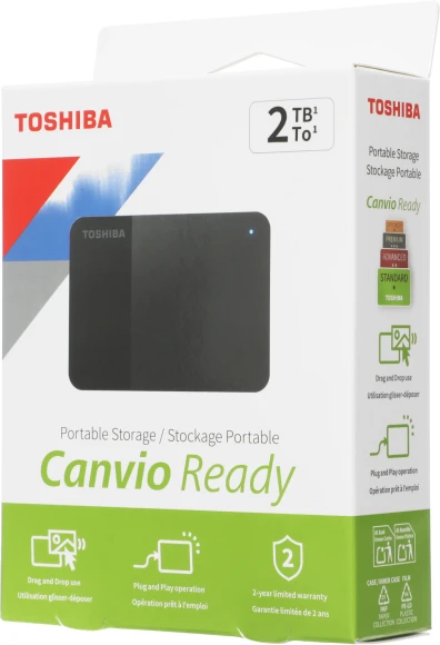 Жесткий диск Toshiba USB3.2 Gen1 2TB HDTP320EK3AA Canvio Ready 2.5" черный