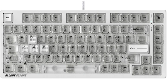 Клавиатура A4Tech MS76 механическая белый USB Multimedia for gamer LED кабель 1.8м