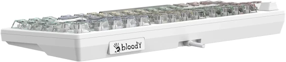 Клавиатура A4Tech MS76 механическая белый USB Multimedia for gamer LED кабель 1.8м