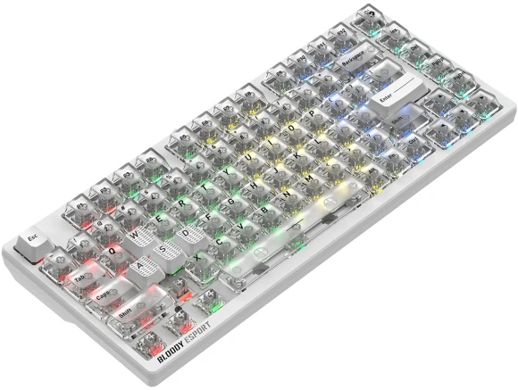 Клавиатура A4Tech MS76 механическая белый USB Multimedia for gamer LED кабель 1.8м