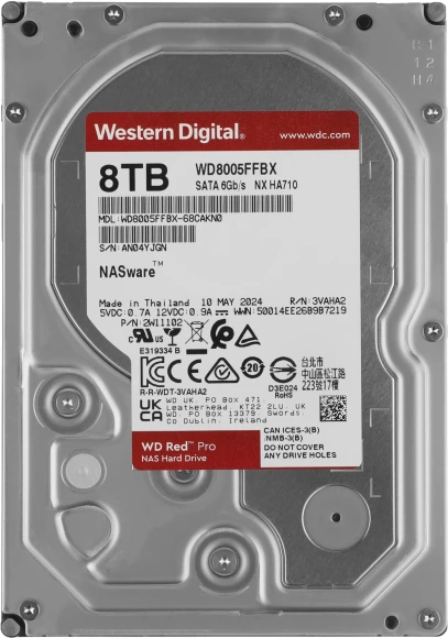 Жесткий диск WD SATA-III 6TB WD6005FFBX NAS Red Pro (7200rpm) 256Mb 3.5"