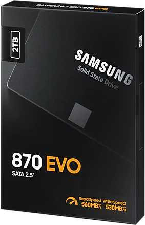 Накопитель SSD Samsung SATA-III 2TB MZ-77E2T0BW 870 EVO 2.5"