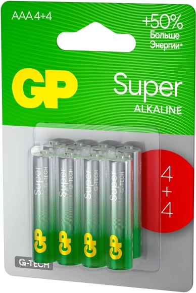 Батарея GP Super Alkaline G-Tech 24А AAA 1000mAh (8шт) Батарея GP Super Alkaline G-Tech 24А AAA 1000mAh (8шт)
