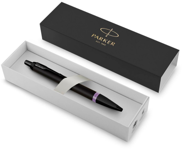 Ручка шариков. Parker IM Vibrant Rings K315 (2172951) Amethyst Purple PVD M син. черн. подар.кор.