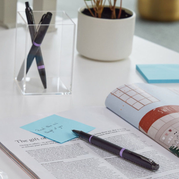 Ручка шариков. Parker IM Vibrant Rings K315 (2172951) Amethyst Purple PVD M син. черн. подар.кор.