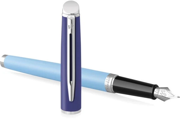 Ручка перьев. Waterman Hemisphere Colour Blocking (2179924) Blue CT сталь нержавеющая F подар.кор.