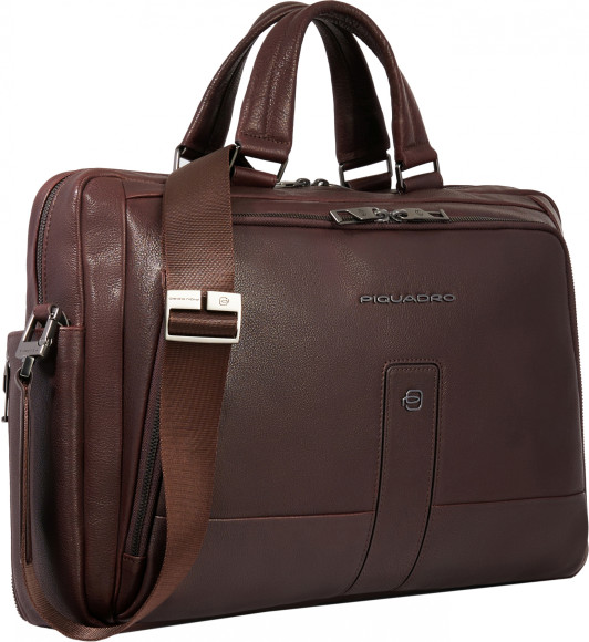 Деловая сумка Piquadro Carl CA6025S129/TM с отделением для ноутбука 15.6" темно-коричневая натур.кожа