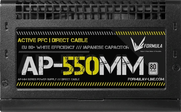 Блок питания Formula ATX 550W AP-550ММ 80 PLUS WHITE (20+4pin) APFC 120mm fan 6xSATA RTL