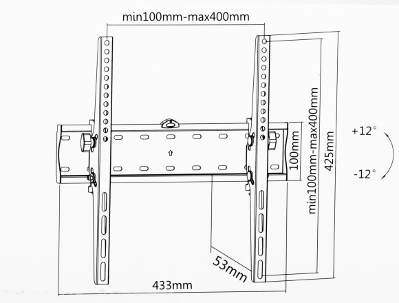 Кронштейн для телевизора Ultramounts UM838T черный 32"-55" макс.40кг настенный наклон