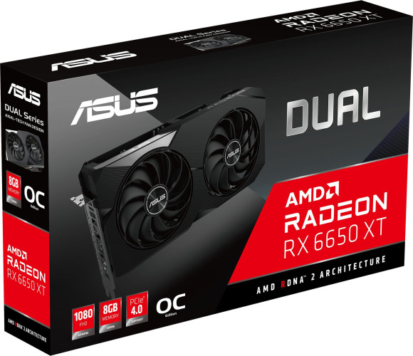 Видеокарта Asus PCI-E 4.0 DUAL-RX6650XT-O8G AMD Radeon RX 6650XT 8Gb 128bit GDDR6 2447/17500 HDMIx1 DPx3 HDCP Ret Видеокарта Asus PCI-E 4.0 DUAL-RX6650XT-O8G AMD Radeon RX 6650XT 8Gb 128bit GDDR6 2447/17500 HDMIx1 DPx3 HDCP Ret