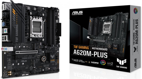 Материнская плата Asus TUF GAMING A620M-PLUS Socket AM5 AMD A620 4xDDR5 mATX AC`97 8ch(7.1) 2.5Gg RAID+HDMI+DP