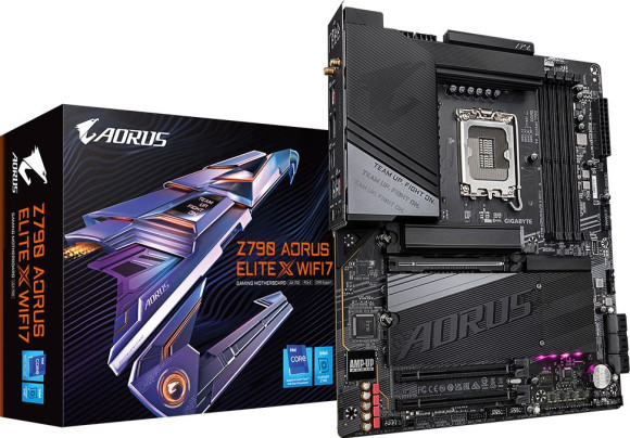 Материнская плата Gigabyte Z790 AORUS ELITE X WIFI7 Soc-1700 Intel Z790 4xDDR5 ATX AC`97 8ch(7.1) 2.5Gg RAID+HDMI+DP Материнская плата Gigabyte Z790 AORUS ELITE X WIFI7 Soc-1700 Intel Z790 4xDDR5 ATX AC`97 8ch(7.1) 2.5Gg RAID+HDMI+DP
