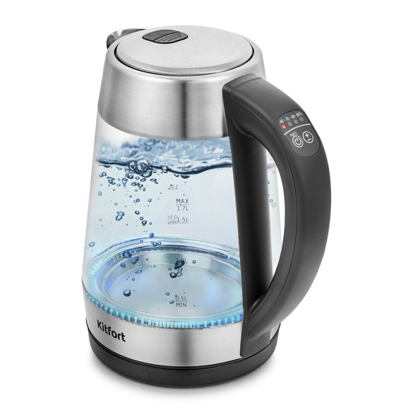 Чайник электрический Kitfort КТ-6107 1.7л. 2200Вт серебристый корпус: металл/пластик