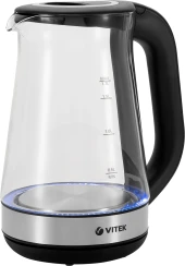 Чайник электрический Vitek VT-1181 1.7л. 2200Вт черный корпус: стекло