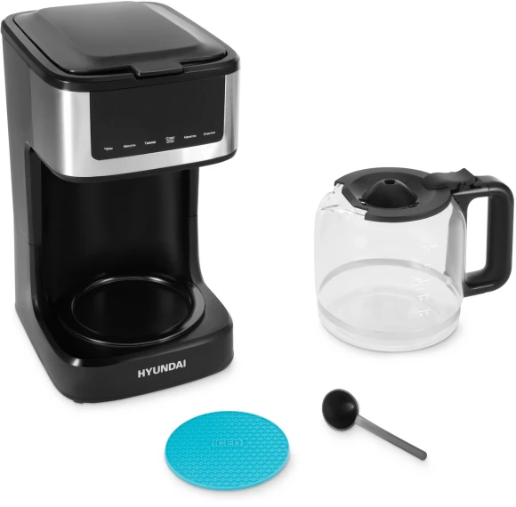 Кофеварка капельная Hyundai HYD-1212 900Вт черный/серебристый