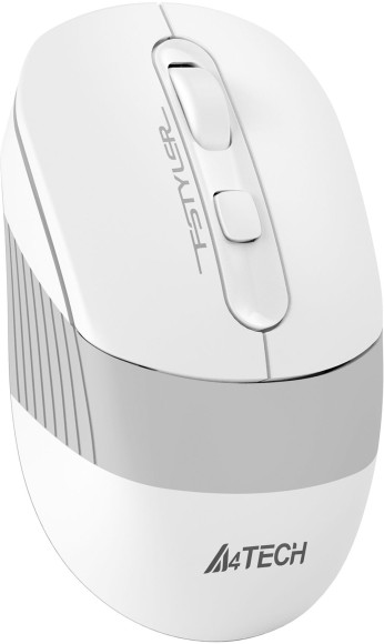 Мышь A4Tech Fstyler FB10CS белый/серый оптическая 2000dpi silent беспров. BT/Radio USB 4but (FB10CS USB GRAYISH WHITE)