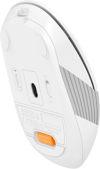 Мышь A4Tech Fstyler FB10CS белый/серый оптическая 2000dpi silent беспров. BT/Radio USB 4but (FB10CS USB GRAYISH WHITE)