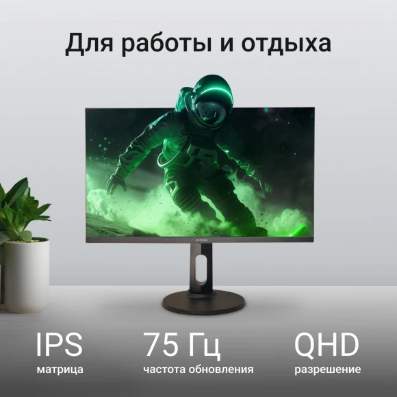 Монитор Digma 27" Progress 27P505Q черный IPS LED 16:9 HDMI M/M матовая HAS 350cd 178гр/178гр 2560x1440 75Hz G-Sync FreeSync DP 2K 6.05кг