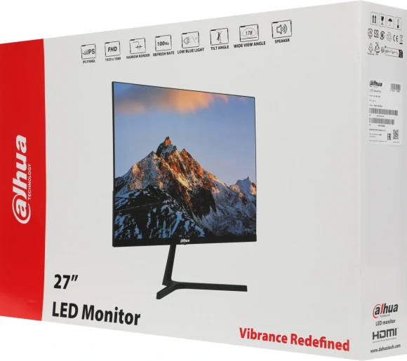 Монитор Dahua 27" DHI-LM27-B201S черный IPS LED 5ms 16:9 HDMI M/M матовая 1000:1 250cd 178гр/178гр 1920x1080 100Hz VGA FHD 3.84кг