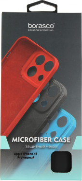 Чехол (клип-кейс) BoraSCO для Apple iPhone 15 Pro Microfiber Case черный (72429) Чехол (клип-кейс) BoraSCO для Apple iPhone 15 Pro Microfiber Case черный (72429)