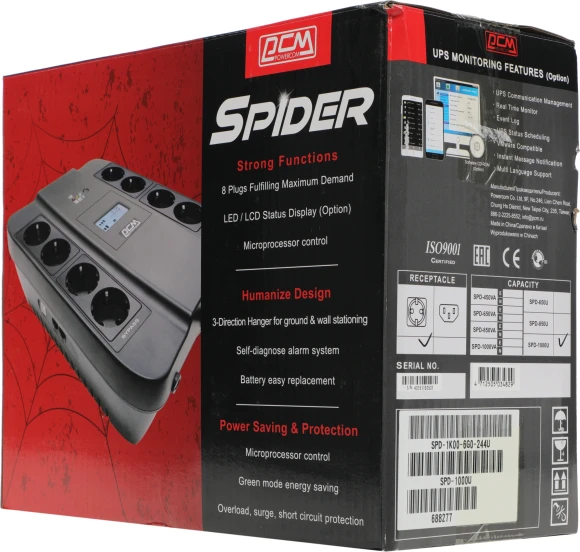 Источник бесперебойного питания Powercom Spider SPD-1000U 550Вт 1000ВА черный