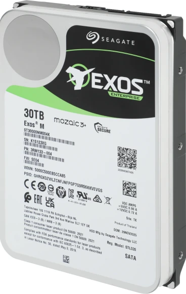 Жесткий диск Seagate SATA-III 30TB ST30000NM004K Server Exos M 512E (7200rpm) 512Mb 3.5" Жесткий диск Seagate SATA-III 30TB ST30000NM004K Server Exos M 512E (7200rpm) 512Mb 3.5"