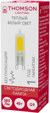 Лампа светодиодная Thomson TH-B4238 6Вт цок.:G9 капсул. 220B св.свеч.бел.теп. (упак.:1шт)