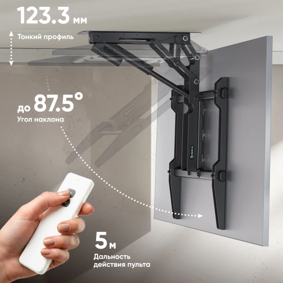 Кронштейн для телевизора Onkron N3LE-B черный 50"-75" макс.40кг потолочный наклон