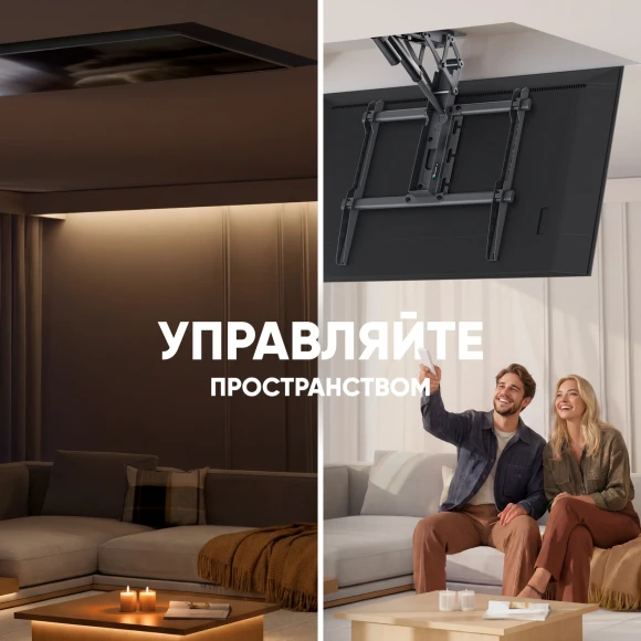 Кронштейн для телевизора Onkron N3LE-B черный 50"-75" макс.40кг потолочный наклон