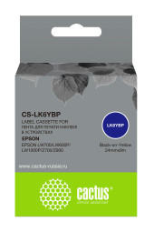 Картридж ленточный Cactus CS-LK6YBP LK-6YBP черный на желтом 24x9 для Epson LW700/LW600P/LW1000P/Z700/Z900