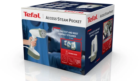 Отпариватель ручной Tefal Access Steam Pocket DT3053E1 1300Вт белый/зеленый Отпариватель ручной Tefal Access Steam Pocket DT3053E1 1300Вт белый/зеленый