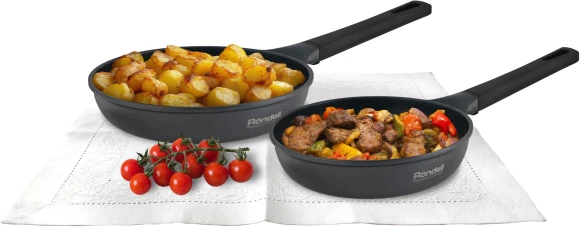 Сковорода Rondell Baselard RDA-2002 круглая 24см покрытие: Xylan Plus ручка несъемная (без крышки) темно-серый