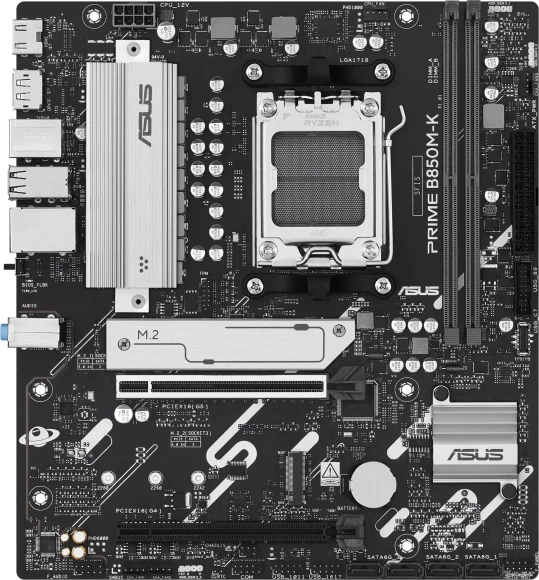 Материнская плата Asus PRIME B850M-K Socket AM5 AMD B850 2xDDR5 mATX AC`97 8ch(7.1) 2.5Gg RAID+HDMI+DP Материнская плата Asus PRIME B850M-K Socket AM5 AMD B850 2xDDR5 mATX AC`97 8ch(7.1) 2.5Gg RAID+HDMI+DP