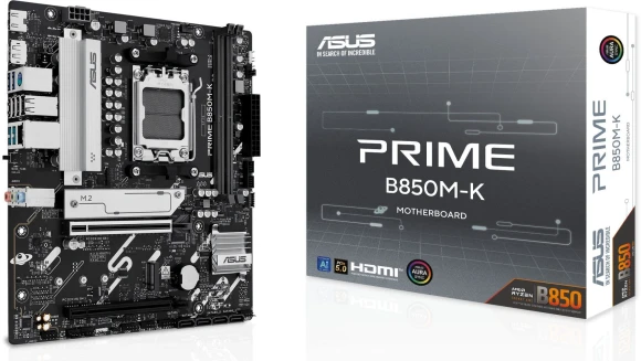 Материнская плата Asus PRIME B850M-K Socket AM5 AMD B850 2xDDR5 mATX AC`97 8ch(7.1) 2.5Gg RAID+HDMI+DP Материнская плата Asus PRIME B850M-K Socket AM5 AMD B850 2xDDR5 mATX AC`97 8ch(7.1) 2.5Gg RAID+HDMI+DP