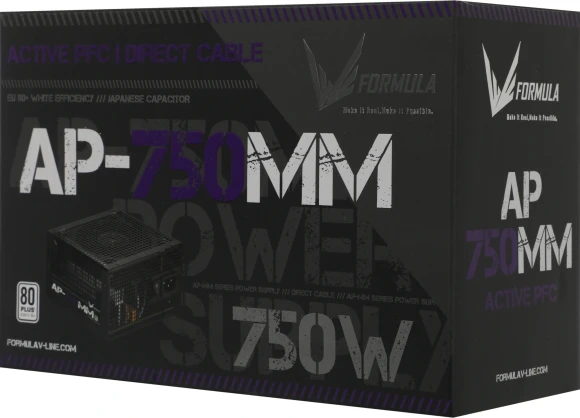 Блок питания Formula ATX 750W AP-750ММ 80 PLUS WHITE (20+4pin) APFC 120mm fan 6xSATA RTL