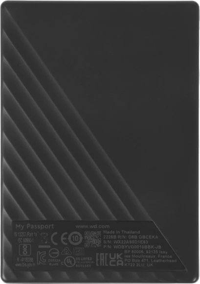 Жесткий диск WD USB3.2 Gen1 1TB WDBYVG0010BBK-WESN My Passport 2.5" черный Жесткий диск WD USB3.2 Gen1 1TB WDBYVG0010BBK-WESN My Passport 2.5" черный