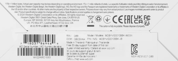 Жесткий диск WD USB3.2 Gen1 1TB WDBYVG0010BBK-WESN My Passport 2.5" черный Жесткий диск WD USB3.2 Gen1 1TB WDBYVG0010BBK-WESN My Passport 2.5" черный