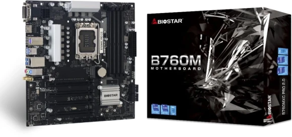 Материнская плата Biostar B760MXC Pro Soc-1700 Intel B760 4xDDR5 mATX AC`97 8ch(7.1) 2.5Gg RAID+VGA+DVI+HDMI
