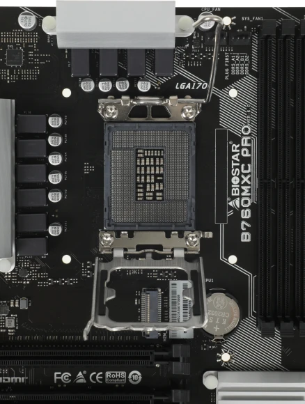 Материнская плата Biostar B760MXC Pro Soc-1700 Intel B760 4xDDR5 mATX AC`97 8ch(7.1) 2.5Gg RAID+VGA+DVI+HDMI Материнская плата Biostar B760MXC Pro Soc-1700 Intel B760 4xDDR5 mATX AC`97 8ch(7.1) 2.5Gg RAID+VGA+DVI+HDMI