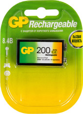 Аккумулятор GP 20R8H 9V NiMH 200mAh (1шт)