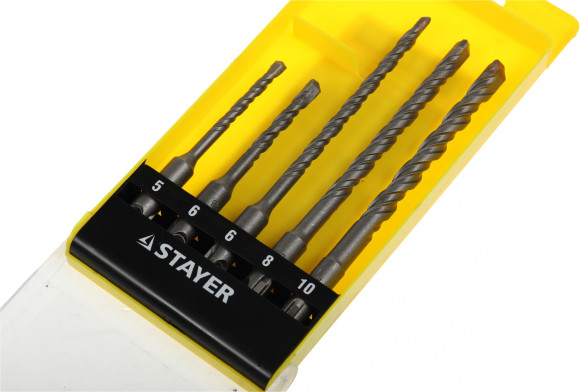 Набор буров Stayer 2930-H5 по бетону (5пред.) для дрелей/перфораторов Набор буров Stayer 2930-H5 по бетону (5пред.) для дрелей/перфораторов